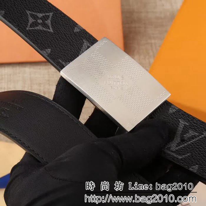路易威登LV Damier帆布 小牛皮LV經典 Skyline雙面男士皮帶 兩種佩戴方式 LHG1598